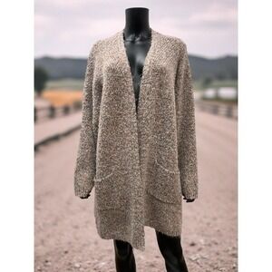 Torrid Boucle Knit Open Front Longline Cardigan Sweater Pockets Plus Sz 4